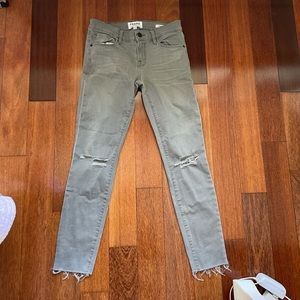 frame grey straight leg jeans